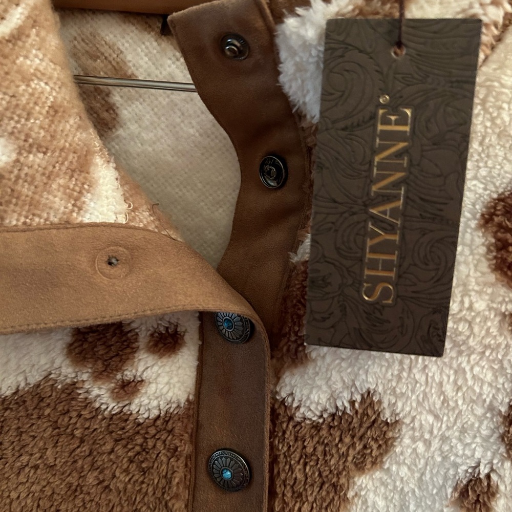 Shyanne Roberta Polar Fleece Quarter Snap Jacket ❤️ NWT Color Coffee - Picture 8 of 8